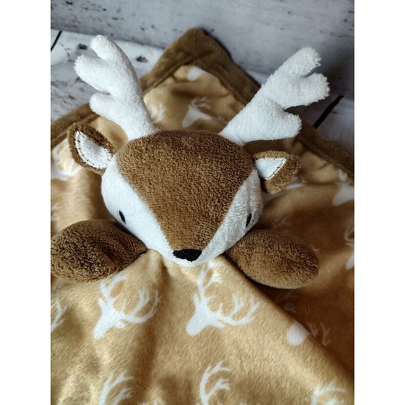 Levtex Deer Brown White Tan Baby Security Blanket Lovey - Picture 2 of 7